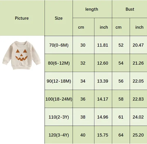 Vista 7 de Ayalinggo Sudadera de cuello redondo para bebé, niña, niño, Halloween, sudadera con cuello redondo y sin botones, ropa de otoño