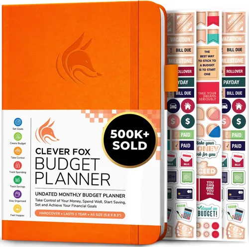 Vista 24 de Clever Fox Planificador de presupuesto de bolsillo, mini cuaderno de seguimiento de gastos. Organizador de presupuestos mensual, cuaderno