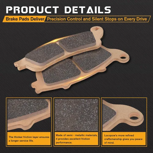 Vista 4 de VTX 1800 Pastillas de freno sinterizadas para Honda VTX1800 GL1800 CBR1100XX Goldwing 1800 Interceptor 800 VFR800F ST1100 ST1300 metal sinterizado