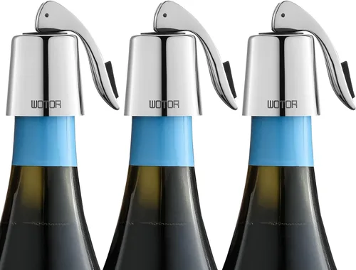Vista 11 de WOTOR Tapones para botellas de vino de acero inoxidable con silicona Negro-2