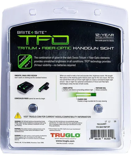 Vista 9 de Juego de mira TRUGLO TFO de tritio y fibra óptica para pistola, duradero, resistente a enganches, con iluminación delantera y trasera nocturna
