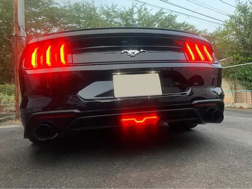 Vista 8 de iJDMTOY Foglamp LED trasera de lente ahumada compatible con Ford Mustang 2015-2017, montaje de luz trasera LED roja completa funciona como luz