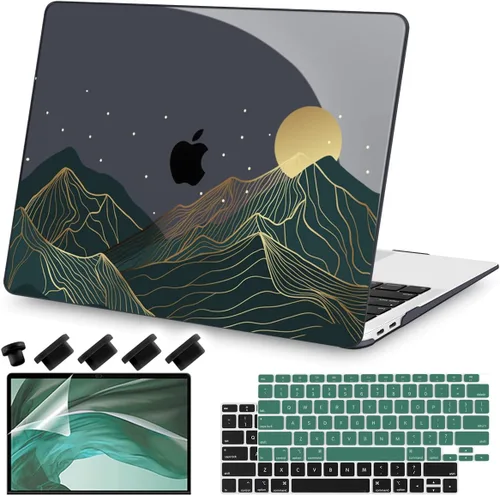 Vista 29 de Teryeefi Compatible con MacBook Air de 13 pulgadas A2337 M1 Chip A2179 A1932 (versión 2018-2020), funda protectora delgada + cubierta de teclado