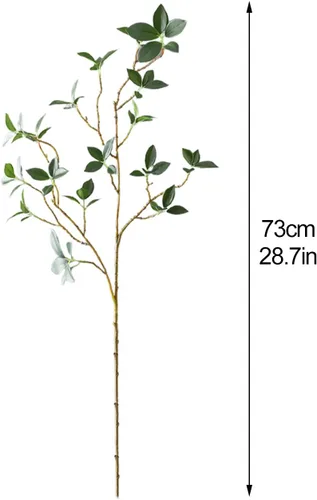 Vista 2 de DULRLLY 3 piezas de ramas de ficus artificiales en aerosol, tallos largos de vegetación sintética de 28.7 pulgadas de alto, ramita de ficus falsa