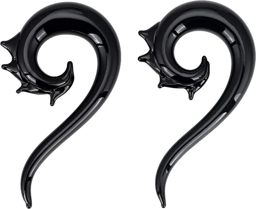 Vista 6 de Stuppendux Tapones de dilatación en espiral de cristal para oreja, dilatadores, dilatadores, dilatadores, piercings para el cuerpo, medidores