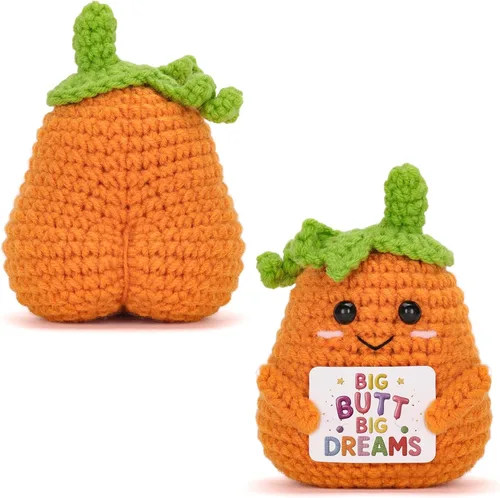 Vista 7 de Big Butt Potato - Divertida patata de ganchillo con tarjeta de afirmación de positividad para regalos divertidos de aliento (verde, 1P)