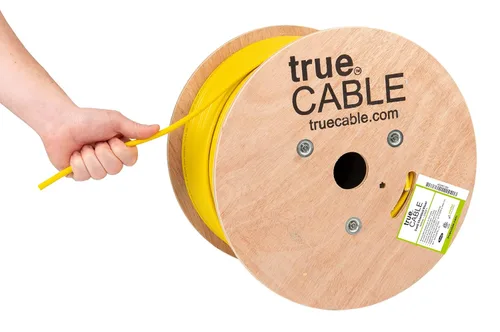Vista 11 de TRUE CABLE Cable Ethernet a granel de elevación blindada Cat6 (CMR), 1000 pies, negro, cobre desnudo sólido 23 AWG, 550 MHz, escudo total de papel