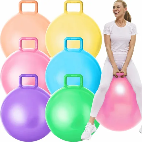 Vista 10 de Lewtemi 6 Pcs Hopper Ball with Handle, 32 Inch, Blue Color Color azul