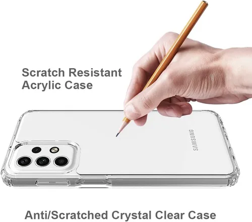 Vista 5 de Funda rígida para Samsung Galaxy A23 5G, transparente, delgada, rígida, híbrida, a prueba de golpes, con protector de pantalla de vidrio templado