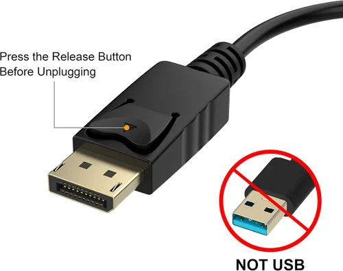 Vista 4 de Adaptador DisplayPort (DP) a DVI de Moread, adaptador de puerto de pantalla chapado en oro a DVI-D (macho a hembra) compatible con computadora