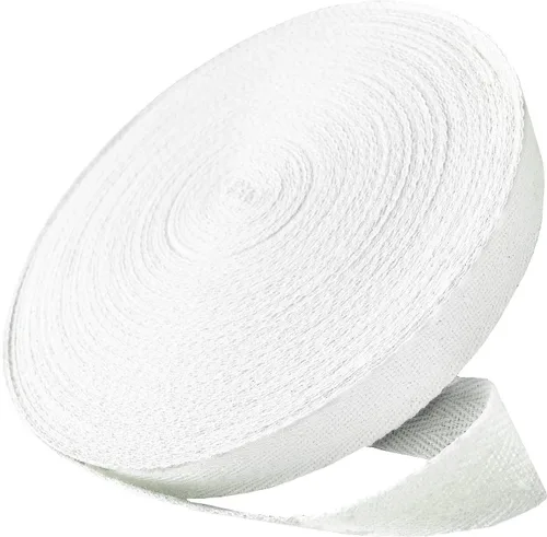 Vista 8 de Abbaoww Cinta de sarga de algodón de 50 yardas, 1 pulgada, cinta de cinta natural suave en espiga para coser manualidades, color beige