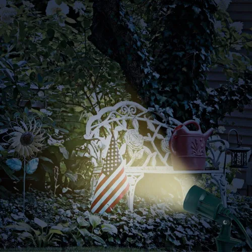 Vista 5 de Foco para exteriores enchufable, resistente a la intemperie, estaca resistente, luz de paisaje para patio, bandera, decoración navideña, cable de 6