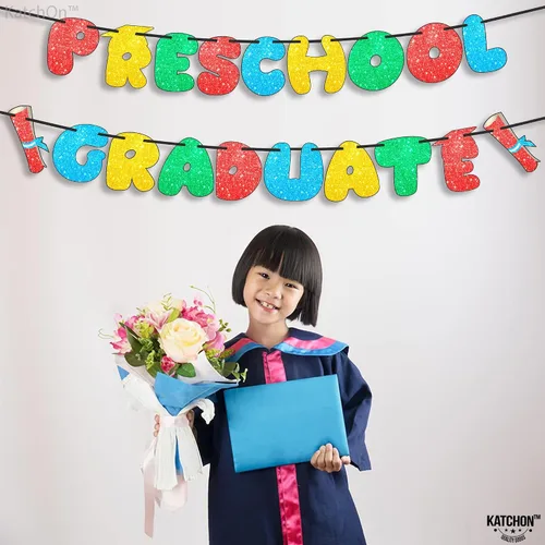 Vista 8 de KatchOn, Cartel de graduación preescolar con purpurina – 10 pies, No DIY Letrero de graduación para decoraciones de graduación preescolar 2025