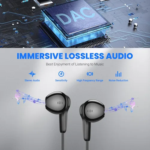 Vista 2 de Auriculares USB C para Samsung S25 Ultra S24 S23 Fe S22+, Auriculares tipo C con micrófono HiFi estéreo Control de volumen Auriculares magnéticos