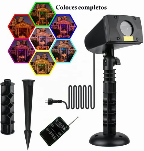Vista 3 de LedMAll Movimiento Nieve Otoño Espectro Completo Efectos Estrella 7 Color Blanco Láser Luces de Navidad Luces Decorativas Control Rem