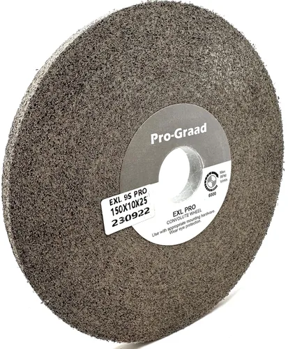 Vista 8 de EXL PRO Rueda de pulido de desbarbado convoluto – 6 x 1 pulgada x 1 pulgada 9S de carburo de silicio mediano – grado profesional – Rueda