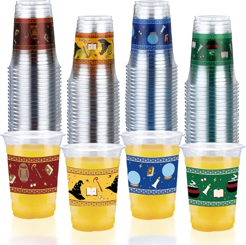 Vista 14 de 100 vasos de plástico para pelotas de golf, 16 onzas, color verde, desechables, vasos de plástico desechables para deportes, cumpleaños, soltero