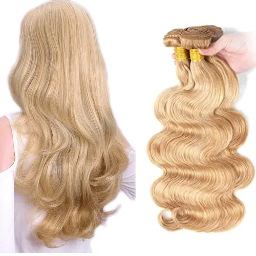 Vista 161 de 300g 1B27 Human Hair Bundles Honey Blonde Bundles Human Hair 10A Brazilian Virgin Remy Hair Extensions 8 10 12 Inch
