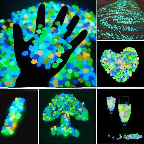Vista 6 de Muzero Juego de decoración flotante para acuario de pecera, 100 guijarros que brillan en la oscuridad y 2 adornos flotantes de astronautas