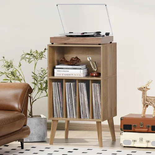 Vista 17 de Lerliuo - Soporte para tocadiscos, soporte para tocadiscos negro con capacidad para hasta 160 álbumes