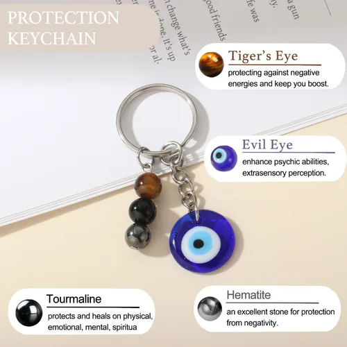 Vista 5 de Regalo saludable para embarazo, protección natural con piedras preciosas curativas, llavero de cristal para mujeres y amigas