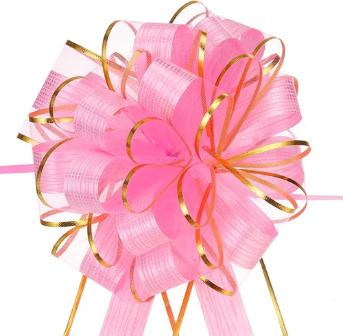 Vista 15 de MECCANIXITY 20 lazos grandes de organza de 7 pulgadas para envolver regalos, cintas de organza color negro para cestas de boda, regalos de fiesta
