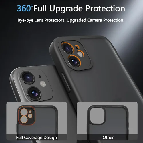 Vista 7 de Funda Translúcida Mate para iPhone 11, [Protección contra Caídas de Grado Militar de 10 Pies] Parachoques Protector Delgado Duradero Resistente a