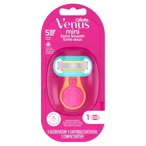 Vista 8 de Gillette Venus Kit de maquinilla de afeitar de viaje extra suave para mujer, mini mango + repuesto + funda, regalos de vacaciones para mujeres