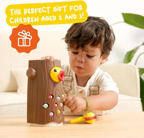 Vista 7 de Nene Toys Little Woodpecker - Juguete magnético Montessori para niños de 2 a 4 años - Juguete educativo para niños de 2 a 3 años - Juego