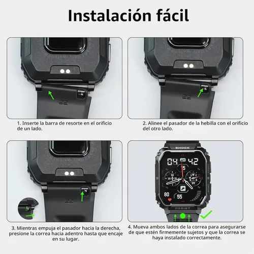 Vista 5 de WalkerFit Correa de reloj inteligente de 0.866 in, para CARBINOX Blaze/Edge/Vortex, compatible con AMAZTIM M2/T3/M3 Ultra/M3/T2/M3E, correas