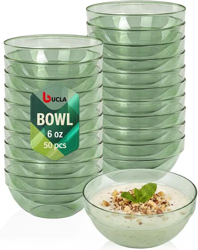 Vista 21 de bUCLA Paquete de 50 Cuencos de Plástico Negro - Cuencos Desechables de Plástico Negro de 10oz para Salsa/Servir - Ideales para Fiestas y Año Nuevo