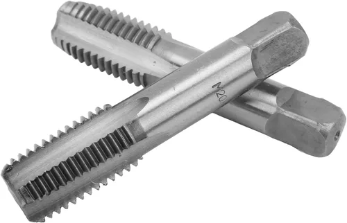 Vista 8 de Yctze 2 piezas de roscas métricas de acero de alta velocidad, herramienta de roscado de rosca recta, rosca de mano, grifos métricos (M20x2.5)