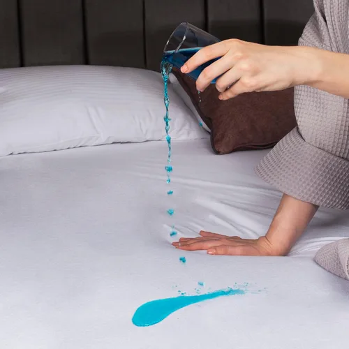 Vista 3 de Protector de colchón prémium 100% impermeable, tamaño individual, absorbente, algodón, cama, transpirable, con bolsillos elásticos, funda suave
