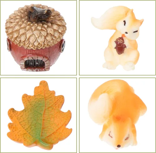 Vista 7 de Happyyami 24 piezas Mini ardilla ornamento micro paisaje ornamento mini ardilla artesanía figuras de animales ardilla decoración miniatura animales