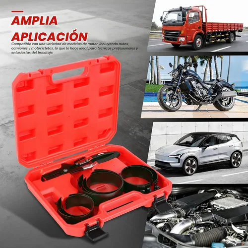 Vista 6 de Juego de compresor de anillo de pistón de motor DNA MOTORING con alicates de compresión y 7 anillos de pistón (2-7/8" - 4-5/8") - para kit