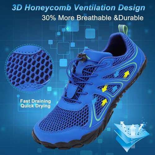 Vista 3 de Lefflow Zapatos de agua de senderismo para mujer, minimalistas, para playa, piscina, caminar, zapatos deportivos Caja de punta ancha