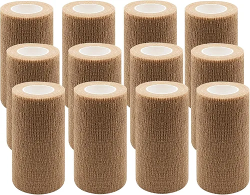 Vista 8 de Paquete de 8 envolturas para caballos de 6 pulgadas x 5 yardas, vendajes grandes autoadhesivos, cinta atlética elástica autoadhesiva, envoltura