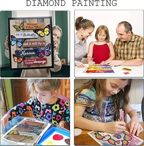 Vista 6 de Taladro redondo completo con texto de feliz Hanukkah, kit de arte de pintura de diamantes para adultos principiantes, pintura con gemas de cristal