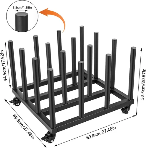 Vista 8 de Estante de almacenamiento de vinilo, soporte de rollo de vinilo de capacidad para 16 rollos, soporte de almacenamiento de rollos de núcleo redondo