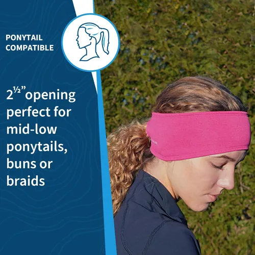 Vista 31 de TrailHeads - Diadema para mujer, diseño de cola de caballo, con banda para la oreja que absorbe la humedad, ideal para correr