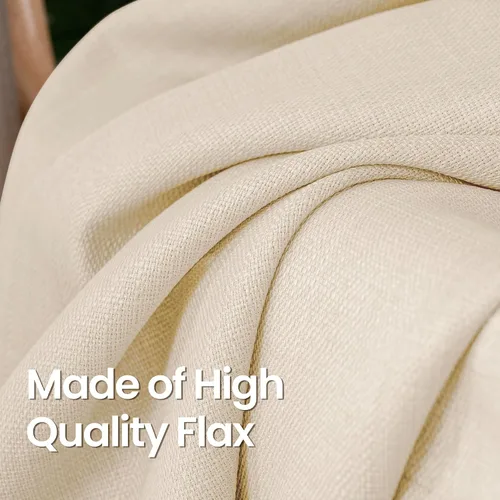 Vista 249 de BGment Cortinas de Lino Beige de 63 Pulgadas de Largo 2 Paneles - Tratamientos para Ventanas con Textura de Arpillera Filtrantes de Luz Cortinas B