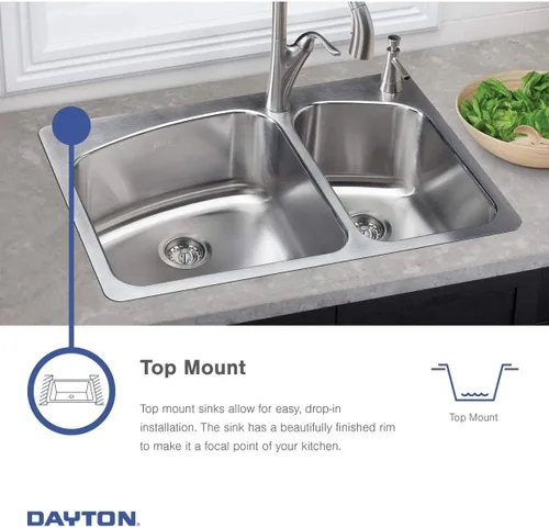 Vista 8 de Elkay D11515 Dayton Fregadero de Cocina de Acero Inoxidable de 15" con Instalación Empotrada de Una Sola Cubeta - 1 Orificio para Grifo