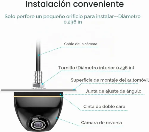 Vista 2 de PixelMan Cámara de respaldo, cámara de visión trasera delantera