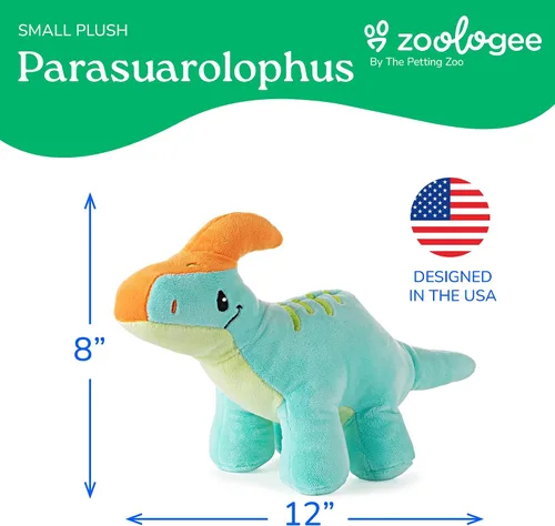 Vista 6 de The Petting Zoo Parasaurolophus - Peluche de dinosaurio de peluche, dinosaurio bebé, 12 pulgadas