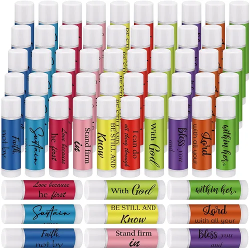 Vista 14 de Paquete de 50 regalos religiosos cristianos a granel para mujeres y hombres, bálsamos labiales religiosos, recuerdos de fiesta de la iglesia