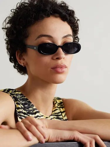 Vista 2 de AIEYEZO Gafas de sol ovaladas retro para mujer, a la moda, con marco ovalado, gafas de sol estilo vintage de los años 90