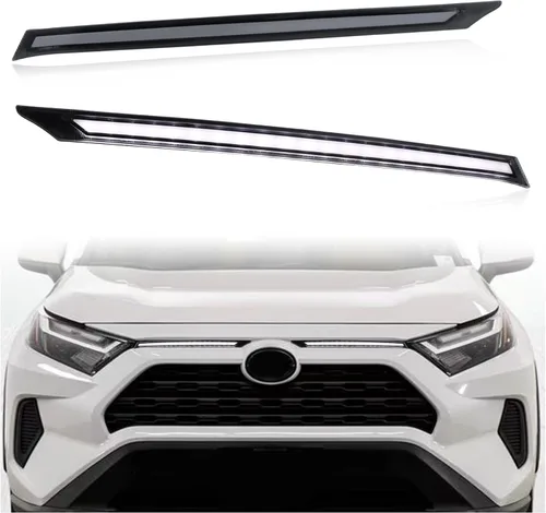 Vista 7 de Switchback - Lámpara LED DRL de rejilla antiniebla delantera blanca/ámbar, luz de circulación diurna con función de señal de giro intermitente