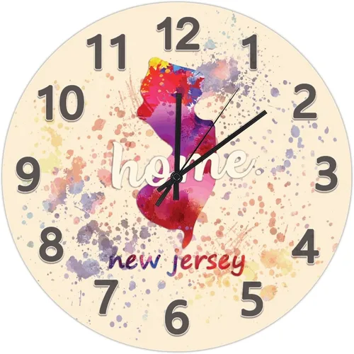 Vista 20 de UFunhome Reloj de pared con mapa del estado de Nevada, acuarela, Estados Unidos, reloj redondo de madera, funciona con pilas, silencioso, sin