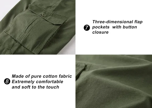 Vista 5 de VtuAOL Pantalones cortos cargo para mujer, cintura elástica, cómodos, de algodón, holgados