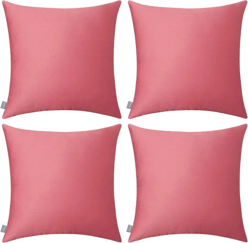 Vista 53 de Thmyo - Paquete de 4 fundas de almohada decorativas de 100 % algodón para lumbar, cómodas, sólidas, para Navidad/Halloween, fundas de cojín Blanco